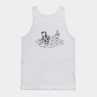 Cat And Chicken Playing Hopscotch Tank Top